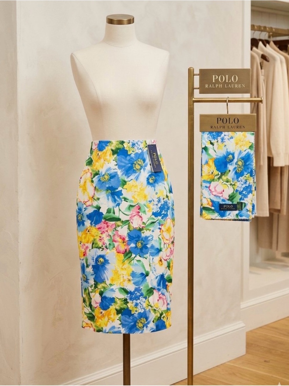 Ralph Lauren Multicolor Floral Pencil Skirt - Blue, Yellow & Pink